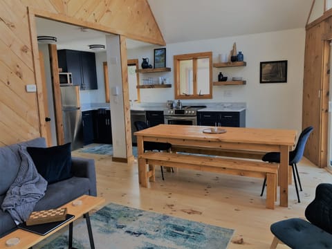 Open flow of living area...kitchen to dining to living.