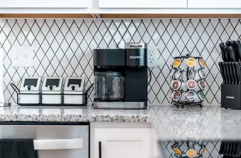 Enjoy a free cup of Joe's at the bar or make a full carafe with ground coffee