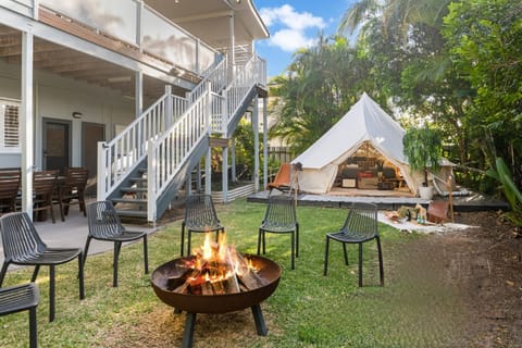 Relax in the tranquility of your large, private backyard.