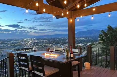 Upstairs patio has 360 views of Salt Lake County & the Wasatch Mountains