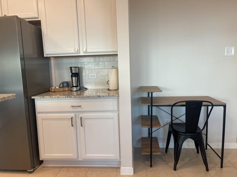 Coffee nook and desk. 