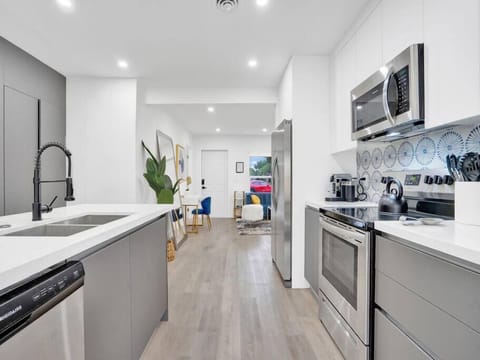 View from the kitchen into the main living area