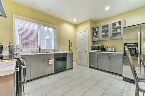 Updated kitchen with ample counter space and storage