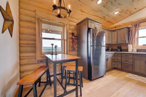 Dining area with extra bar seating!