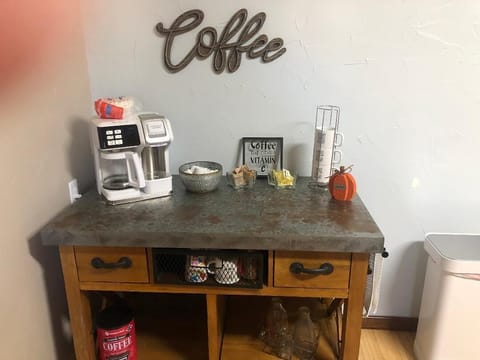 Coffee bar with regular coffee as well as pods