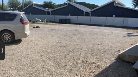 Extra large parking area for boat trailers, RV, and SUVs