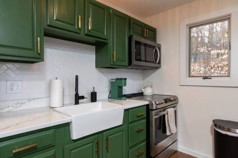 Farm sink and brand new stainless steel appliances