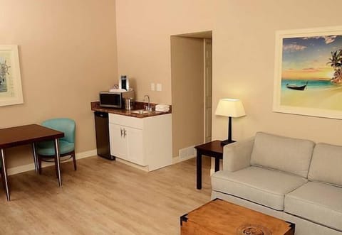 Settle in with easy snacks from the handy in-room kitchenette.