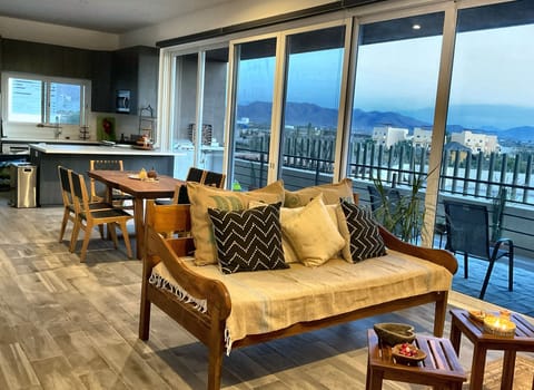View of the surrounding area and mountains from living room