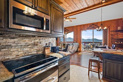 Kitchen Flows into the Dining Area and Main Level Deck