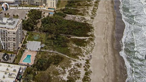 Boardwalk to beach from pool