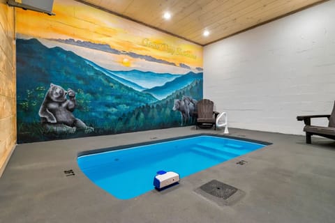 Relax by the indoor pool while the kids splash. Perfect size!