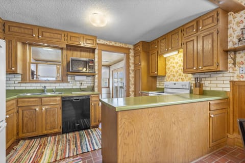 View of the kitchen.