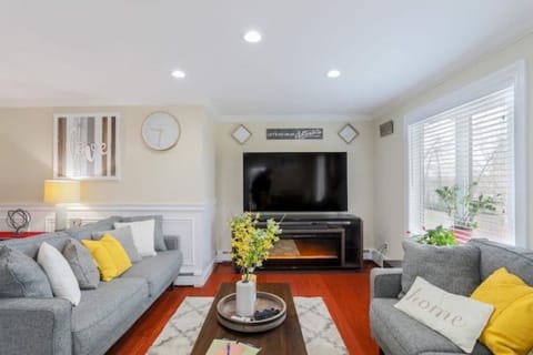 Enjoy the light filled living area with soft comfortable dual sofas