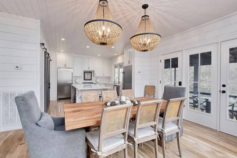 Open kitchen and dining area