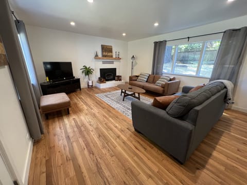 Living room with wide windows 