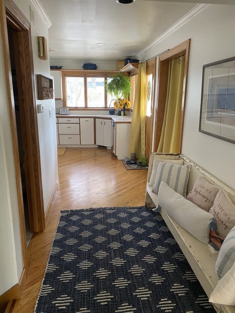 The Hallway from the Great Room...Powder Room on the left, Bedroom on the right