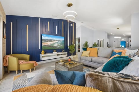 Kick back and enjoy your favorite shows in style on a comfy couch