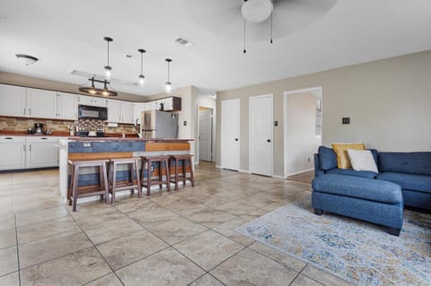 kitchen and sitting area