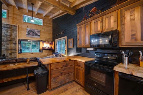 The sleek appliances and ample counter space are a chef's dream.