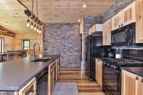 New modern appliances throughout the kitchen.