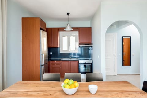 Just besides the full kitchen, perfect for the preparation of light meals