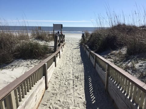 Walkway to beach “Your toes hit the Sand”