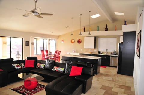 Open concept living room, dinning area, kitchen
