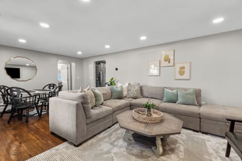 Bright & Spacious Living Room features plenty of seating for everyone