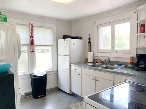 Full kitchen has everything you need to make a meal at home