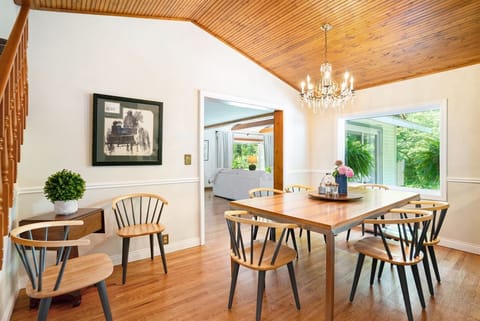 Dining room is bright and welcoming