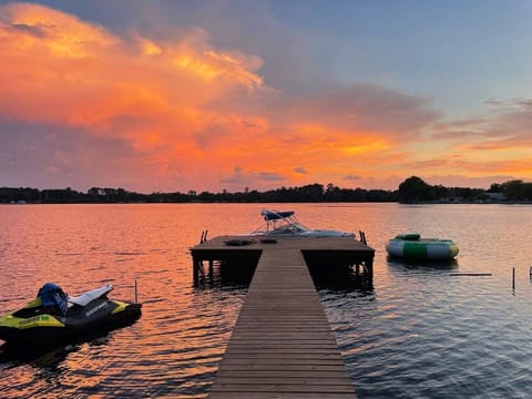 Boat, jet ski and trampoline are not included.