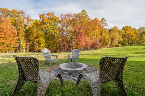 Fire pit in the back yard