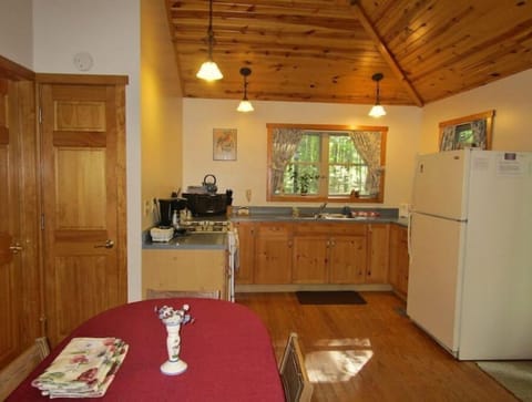 Kitchen has lots of cookware, dining ware, coffee, spices, paper goods, foil etc