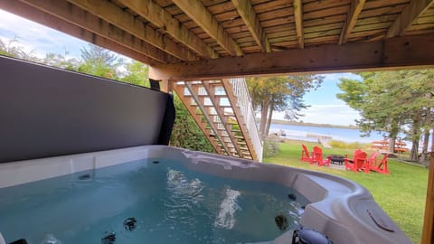 4 person hot tub with lake views