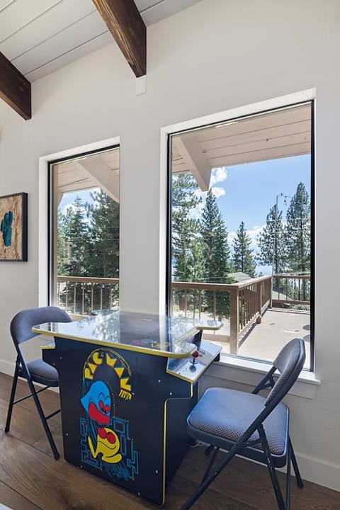 Classic game table with a view.