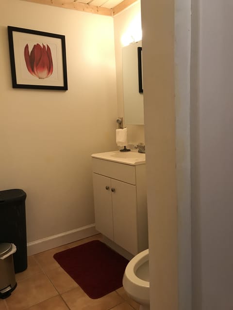 Private bathroom with vanity and mirrorz