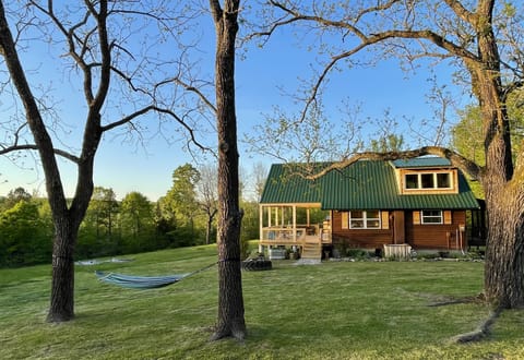 The cabin is located on a ridge top for fantastic views and summer breezes.