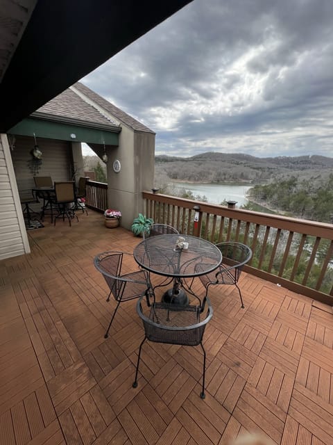 View of Table Rock Lake from large top floor deck with seating for 8