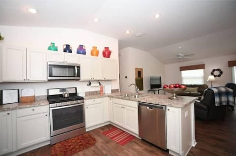 Kitchen with stainless steel appliances