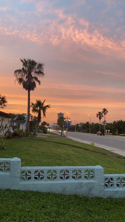 View from the front yard with the Top of Daytona in the distance