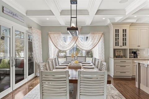 Dining table with 12 chairs. 