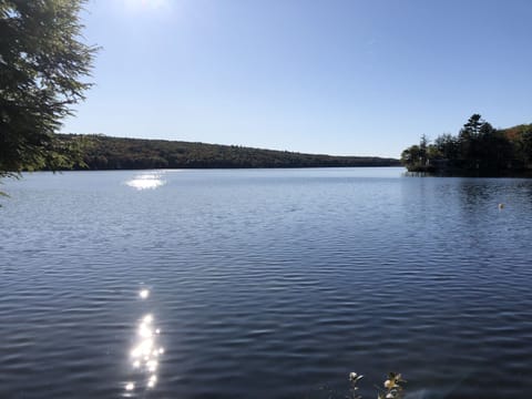 View from the deck--looking up the entire length of Lake Skatutakee