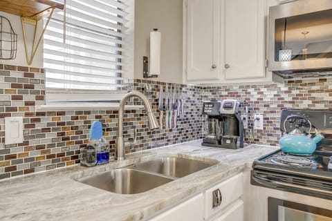 Beautifully updated tile, fixtures and countertop.
