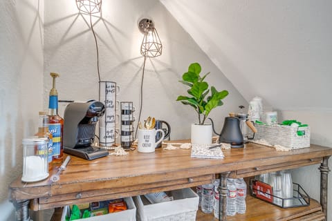 Fun and fully stocked coffee/refreshment
 bar.