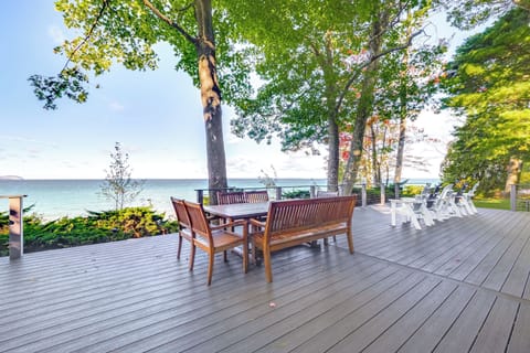 Furnished Deck | Outdoor Dining & Seating | Lake Views