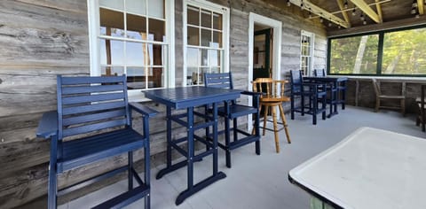 This porch is literally 20 feet from the edge of the sea.