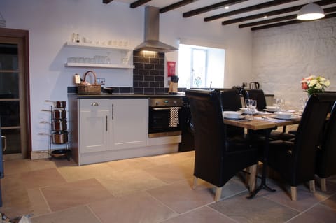 Large stylish kitchen with dining area