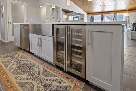 Our kitchen has several specialty appliances, including a wine fridge.