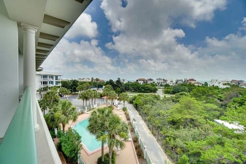 View from the balcony, pool area
